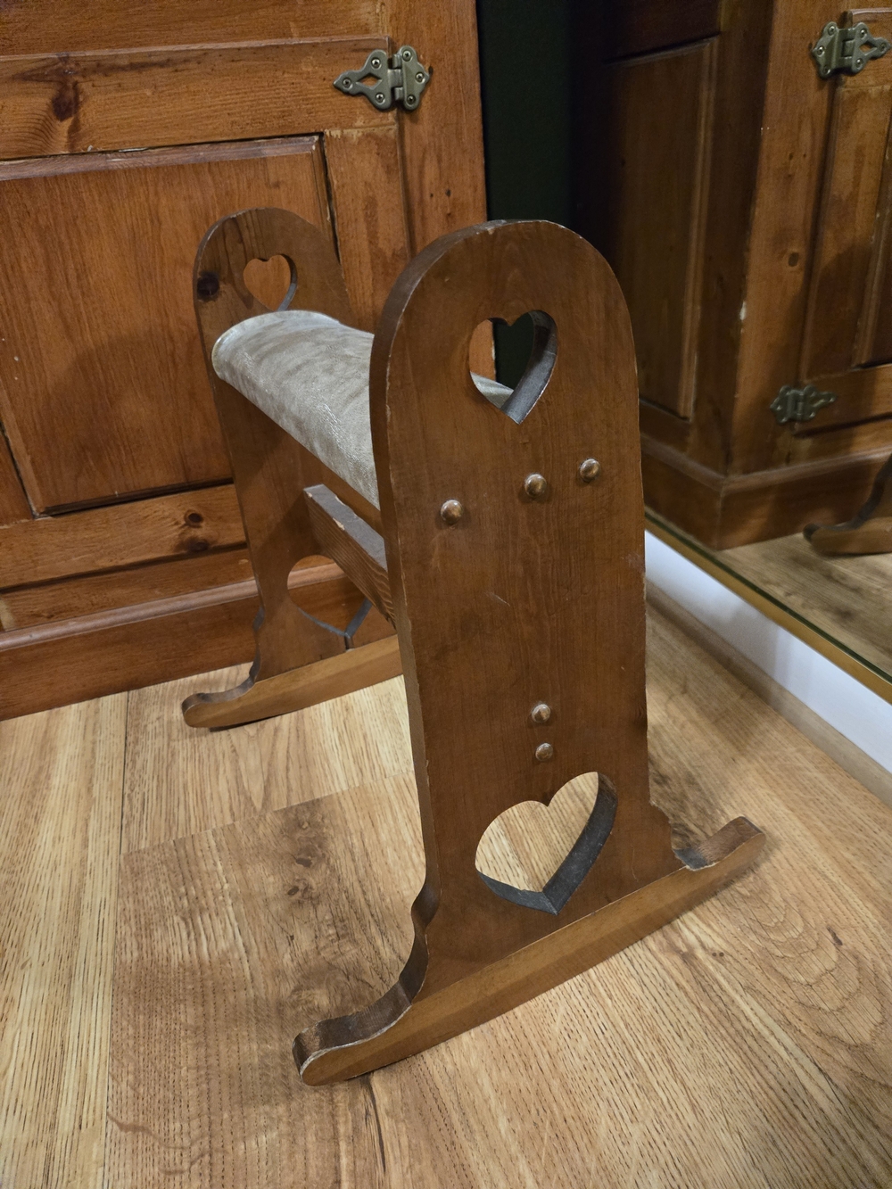 Wooden Rocking Foot Stool - Picture 2 of 6